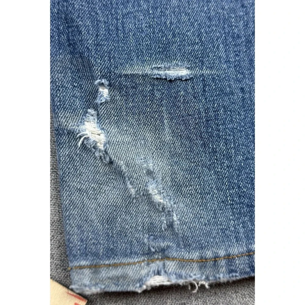 Levi's 527 Slim Boot Jeans Men's 32x32 Blue Distressed Paint Wash Denim